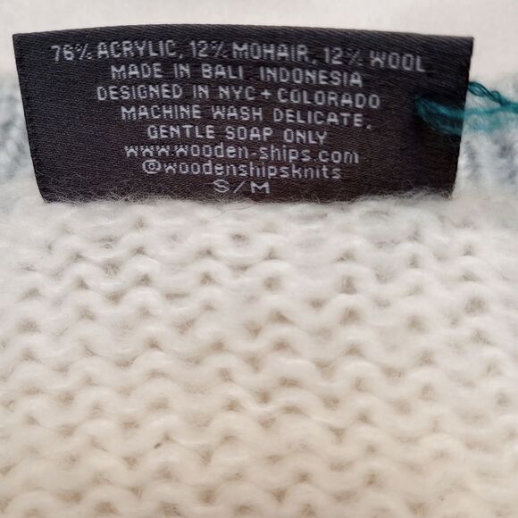 Wooden Ships Blue Tan Camo Pullover Sweater, size Small/Medium - Picture 10 of 14